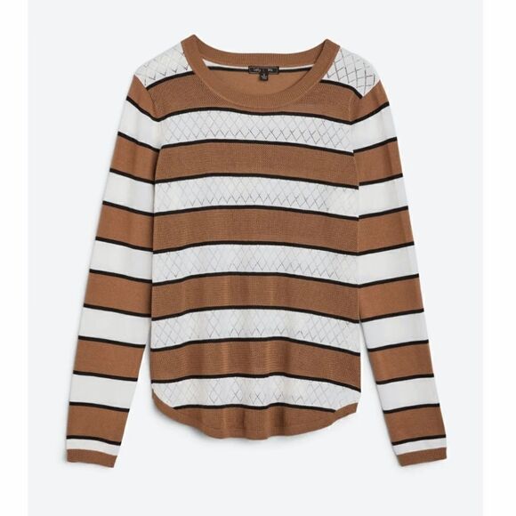 NWT LETY & ME Giada Pointelle Detail Sweater Size Large - Picture 1 of 6